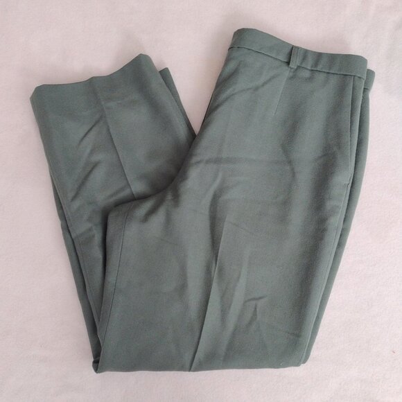 Pendleton Pants - Pendleton Wool Dress Pants 14 Short Green Straight Leg Trouser